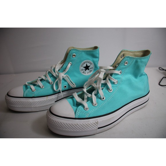 Converse Chuck Taylor All Star Platform High Top Teal Canvas Women's Shoes - Picture 2 of 4